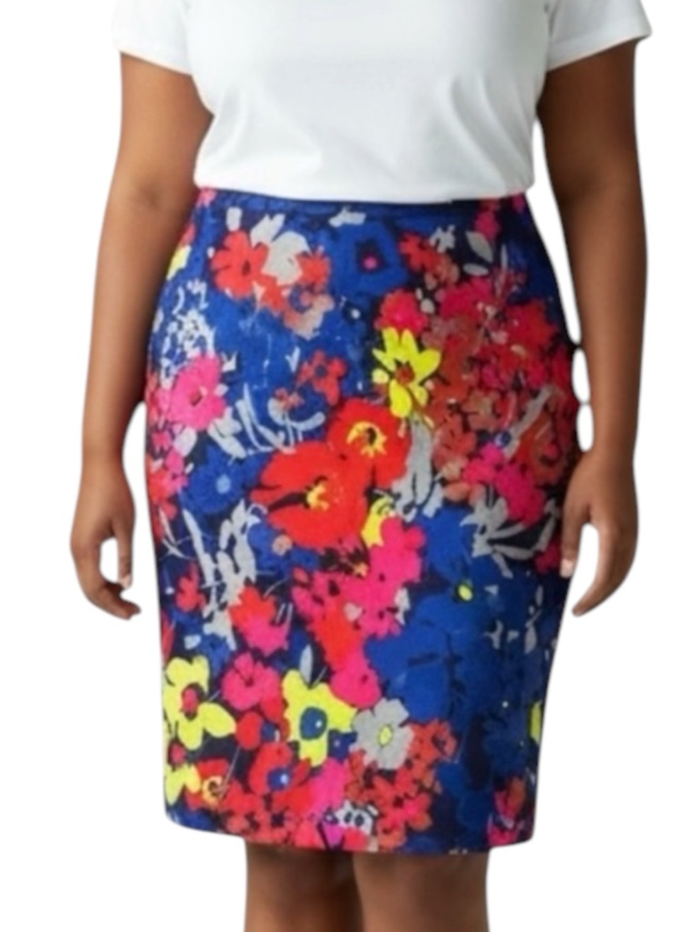 ANN TAYLOR LOFT Vibrant Floral Pencil Knee Length Skirt Size 2